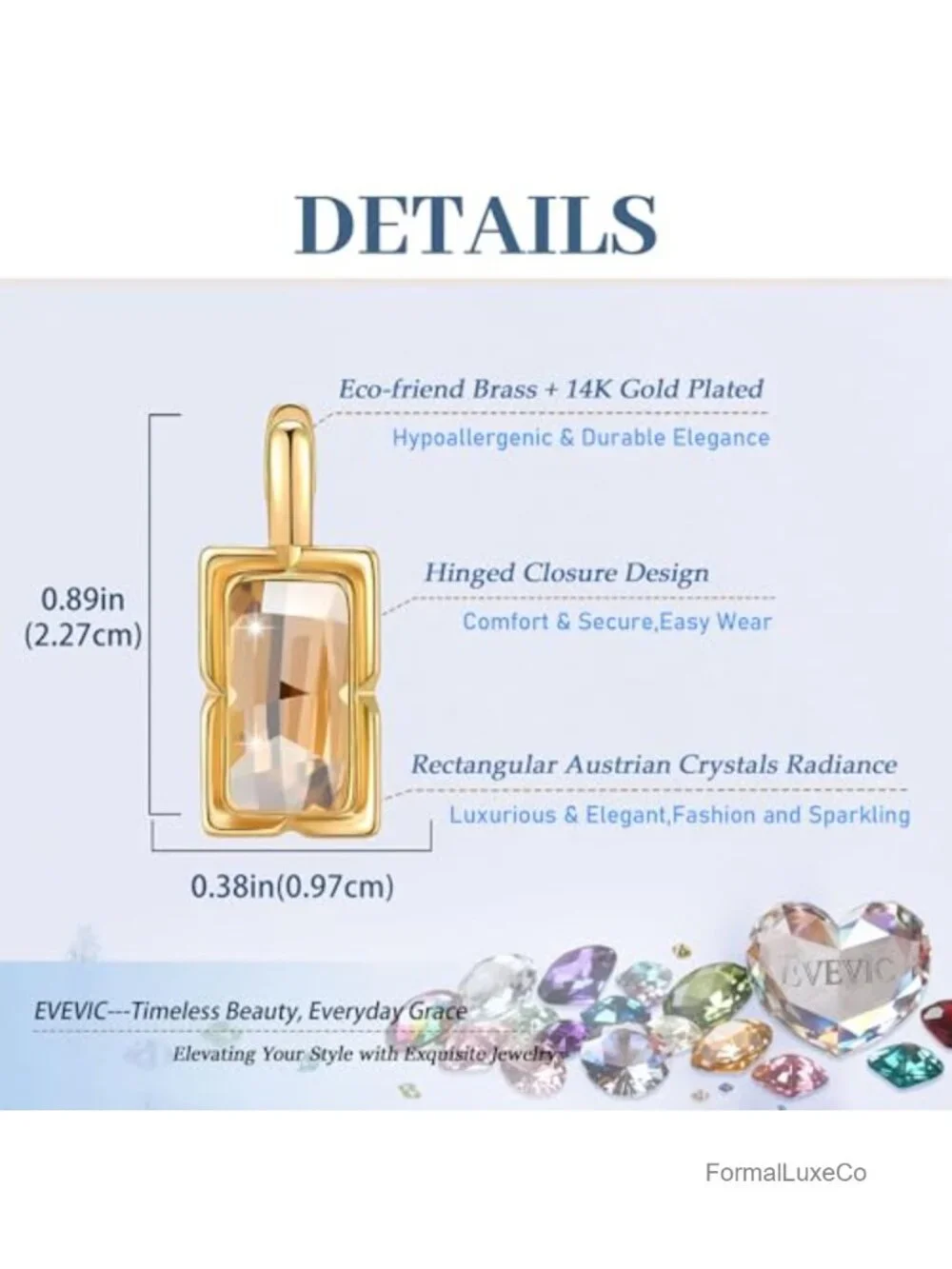 Austrian Crystal Leverback Drop Earrings 14K Rose Gold Plated Hypoallergenic